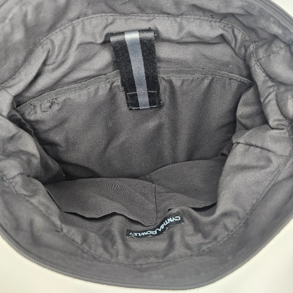 Cynthia Rowley Black Convertible Backpack Laptop Travel Bag, Trolley Sleeve, EUC